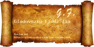Gladovszky Fidélia névjegykártya